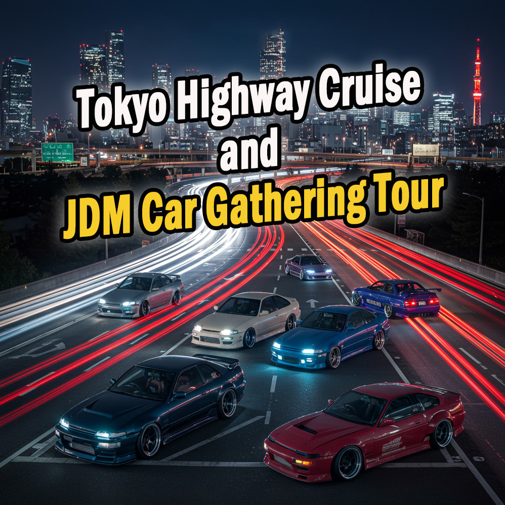 Tokyo Highway Cruise and JDM Car Gathering Tour
